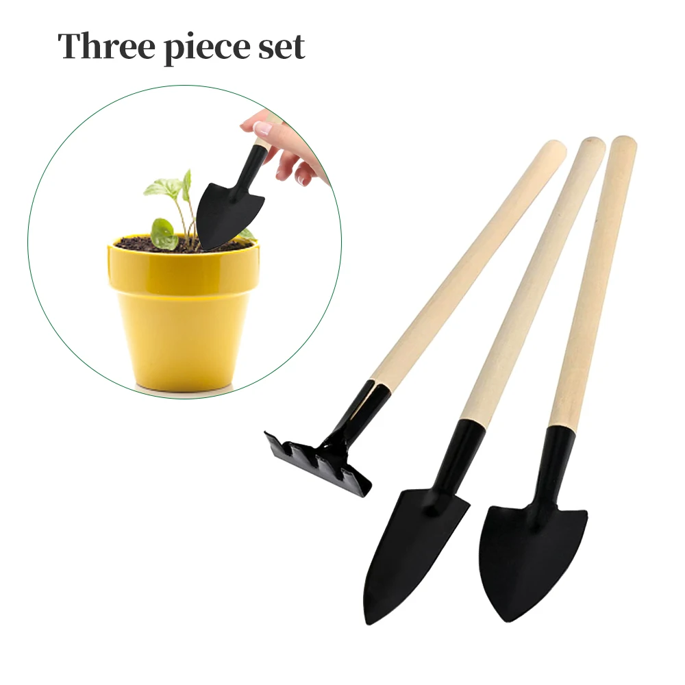 3pcs/Set Mini Shovel Rake Set Garden Loosening Tools Handheld Plant Flower Soil Shovel Gadget for Potted Plants Greenhouse