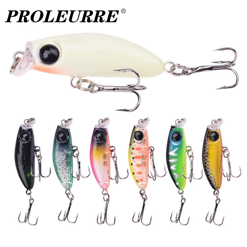 1Pcs Mini Sinking Wobbler Minnow Fishing Lure 4cm 3g Artificial Plastic Hard Bait for Trout Bass Pike Crankbaits Fishing Tackle