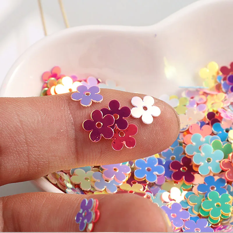 500pcs/lot Size 7mm Five-fingers Flowers loose Sequins Paillettes Flat Plum Sequin Sewing Craft,Women Garments Accessories