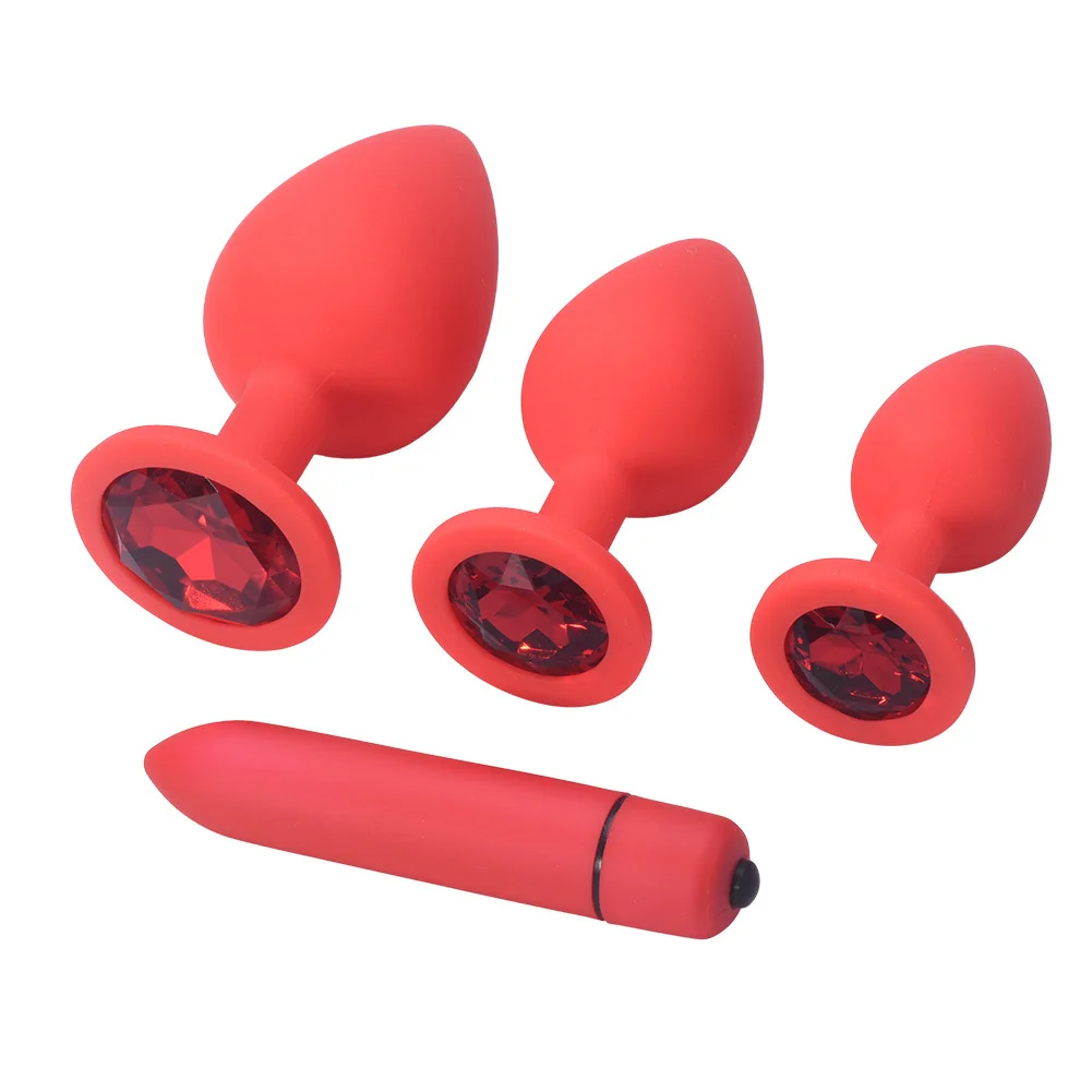 Adult Silicone Anal Plug Dildos Bullet Vibrator Butt Plugs Sex Toys for Women Men Gay Prostate Massager Anal Masturbating S/M/L