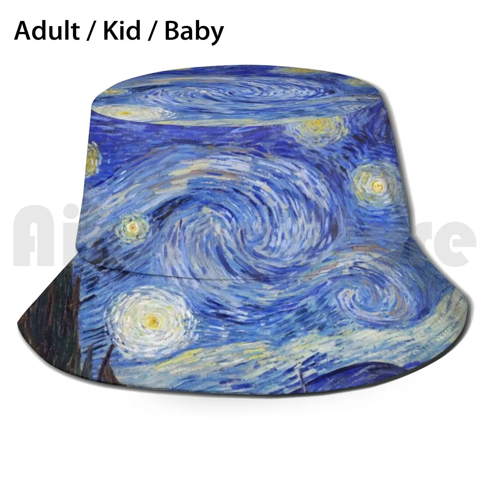 Starry Night Van Gogh ( Re - Edited ) Sun Hat 2804 Bucket Hat Starry Night Sky Stars Cypress Night Sky Venus