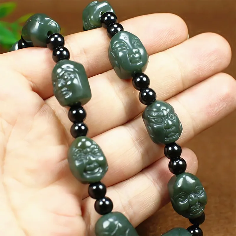 Natural 7A hetian jade beads Buddha jade necklace pendant necklace faith necklace neckalce for woman men