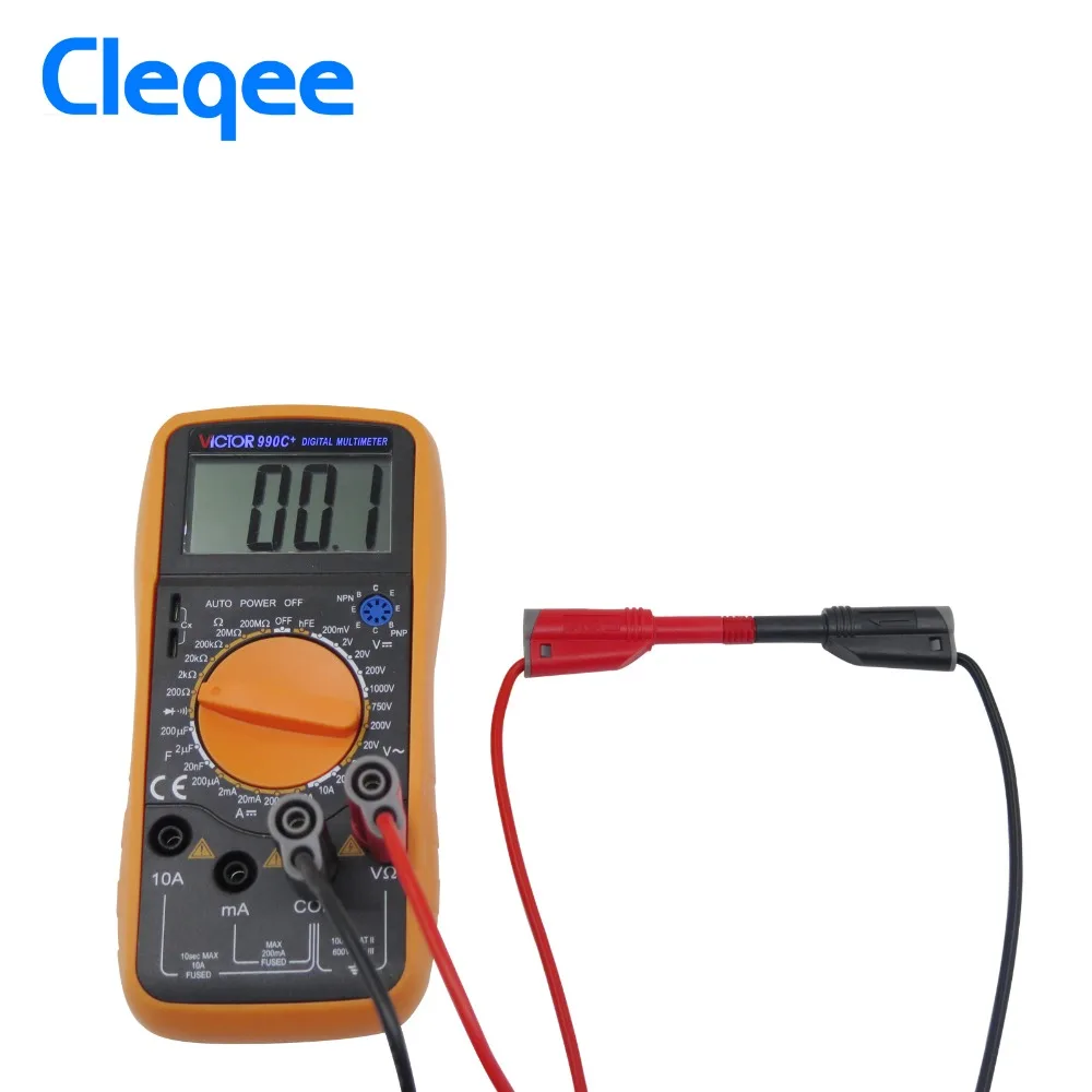 Cavo maschio impilabile sicuro 14AWG 1000V/10A della spina 1M del cavo molle del Silicone del cavo della prova della spina della Banana di Cleqee P1050-1 4mm