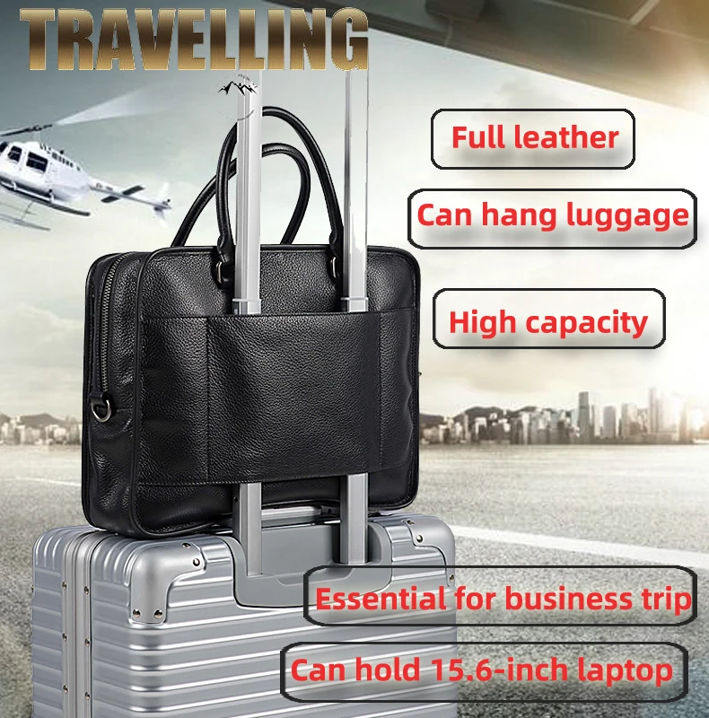 

Men 's Bag Business Travel Handbag Cross Men 's Bag Leather Travel Bag Shoulder Bag Messenger Bag Casual Computer Bag Briefcase