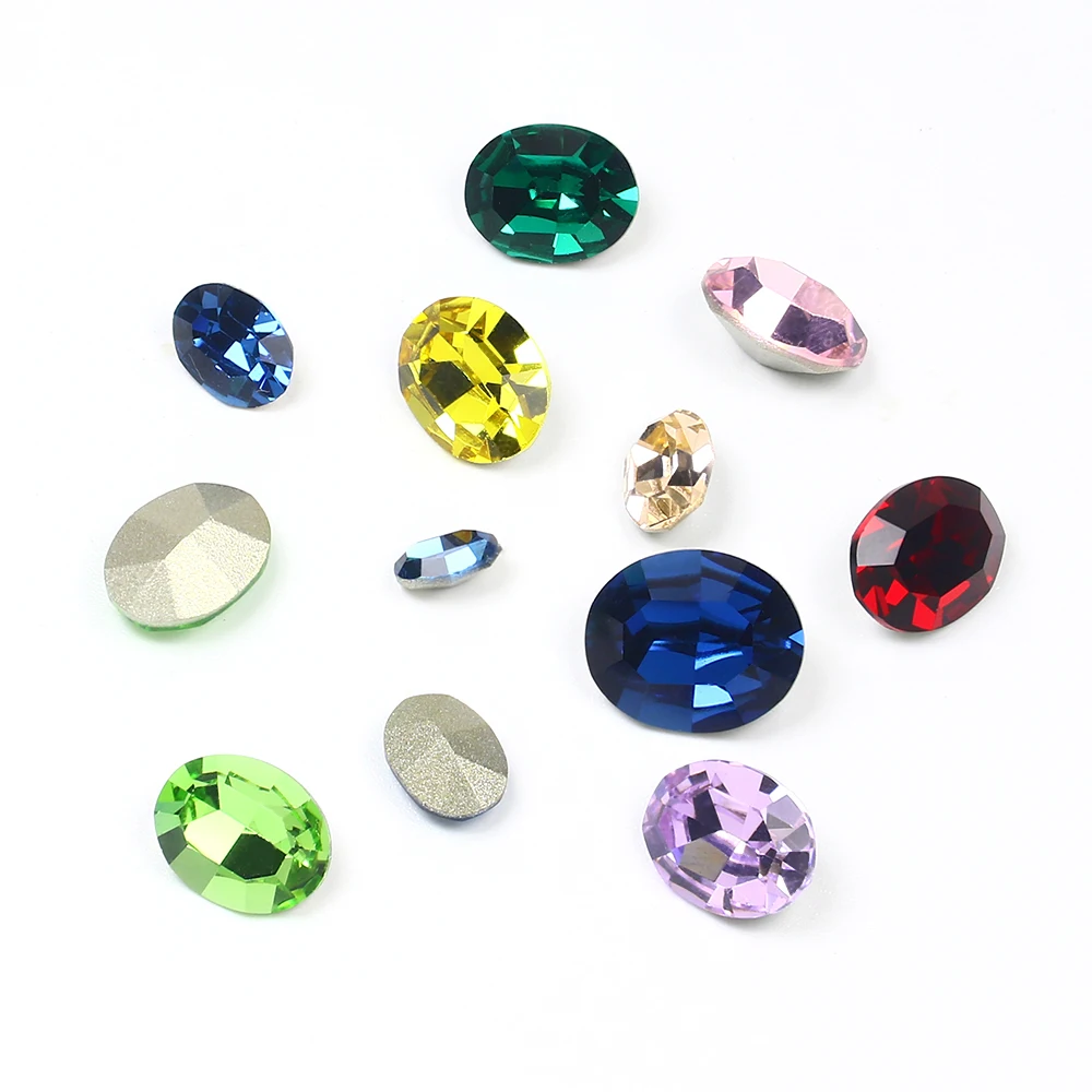 Oval Shape Rhinestone Applique Crystal Stone Glass K9 Crystals Strass Diamante For DIY Nail Art Decoration Clothes Handbags Gift