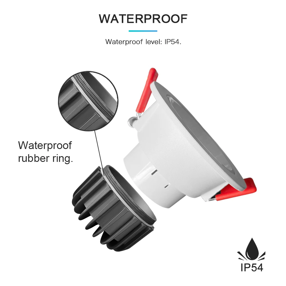 Gledopto Zigbee3.0 Waterproof Downlight RGBCCT 12W Recessed Ceiling Lamp Pro LED Light Compatible With APP/Voice/Remote Control