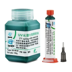 100g/10cc UV Curable Green Solder Mask Ink Welding Paste Oil for BGA PCB Circuit Board Protect Paint Prevent Corrosive Arcing