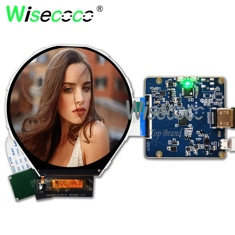 Wisecoco 3,4 Zoll 800x800 Runde LCD Led-anzeige Rund TFT Bildschirm MIPI Fahrer Bord
