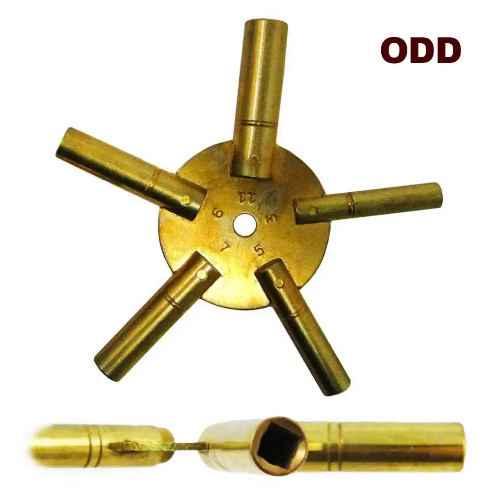 MCDFL ODD Brass Universal Clock Key for Winding Clocks Grandfather Watch Winder 5 Prongs Mechanical Mod Spare Parts Old Watches