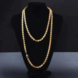 Dubai Gold Color Necklace 120cm Gold  chain necklace For Women Girl Wife Bride