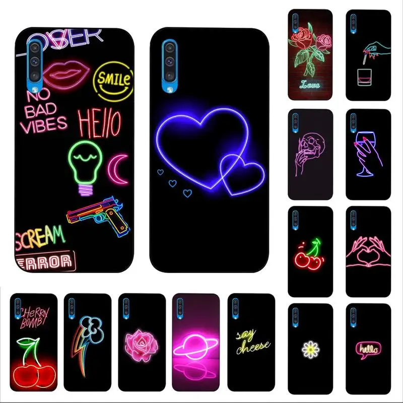 MaiYaCa Neon lights Phone Case for Samsung A30s 51 5 71 70 40 10 20 s 31 A7 A8 2018