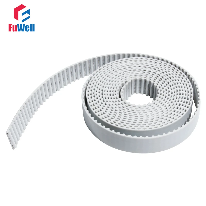 XL Type Open Timing Belt White PU Polyurethane Toothed Pulley Belt 5.08mm 10/15/20mm Width Synchronous Transmission Belt