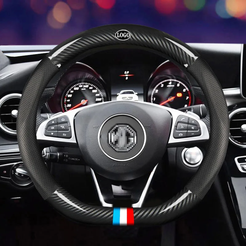 

Car Carbon Fiber Steering Wheel Cover 38cm for MG All Models ZS HS GS eHS EZS GT EV RX5 Auto Interior Accessories Car styling