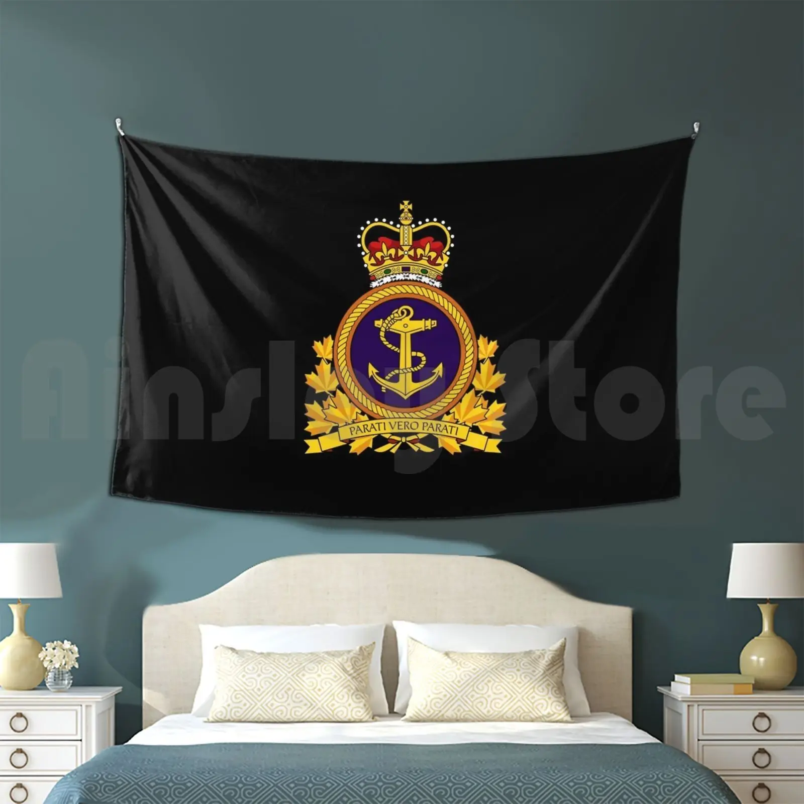 Canada Royal Navy Tapestry Living Room Bedroom Rcn Emblem Canada Royal Navy Royal Navy Command Emblem Canadian Army Army