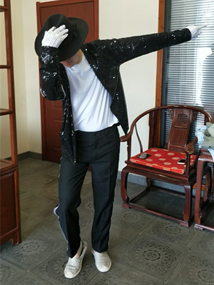 Michael Jackson Costume Jackson imitates clothing Billy King MJ dance performance suit Cosplay stage performance Bar Nightclub