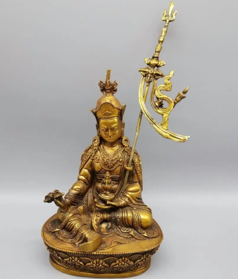 

China brass Padmasambhava Buddha crafts statue