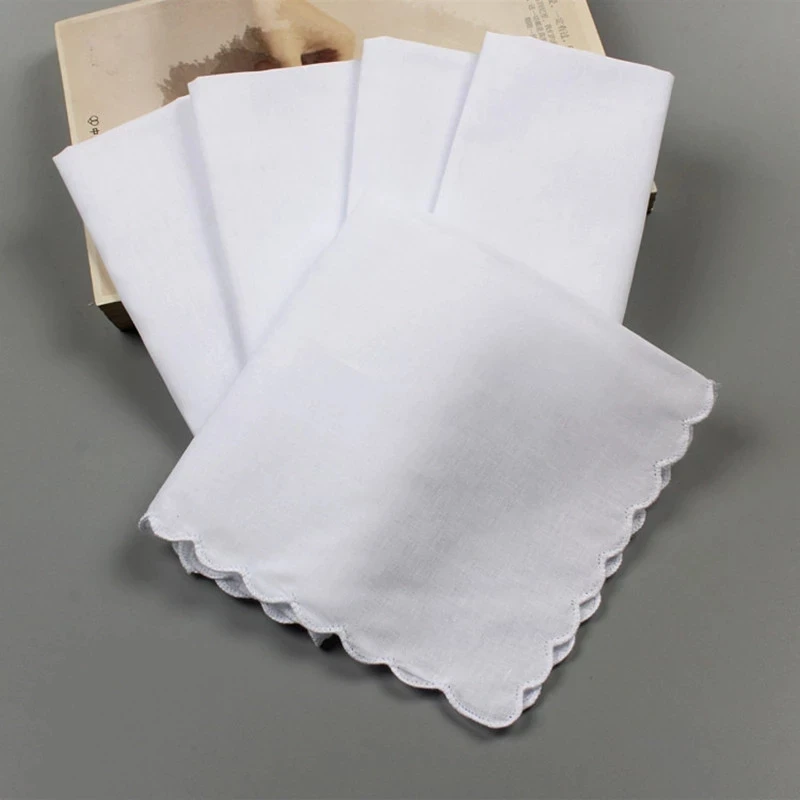 

3PC White Handkerchief Lady Square Pocket Women Handkerchief Cotton Towel 28cm Novelty Wedding Gift Party Towel hanky guardanapo