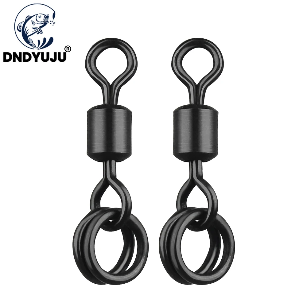 DNDYUJU 10pcs Carp Fishing Connector Flexi Ring Swivel Wit Carp Fishing Rolling Swivel With Double Ring Fishing Accessories