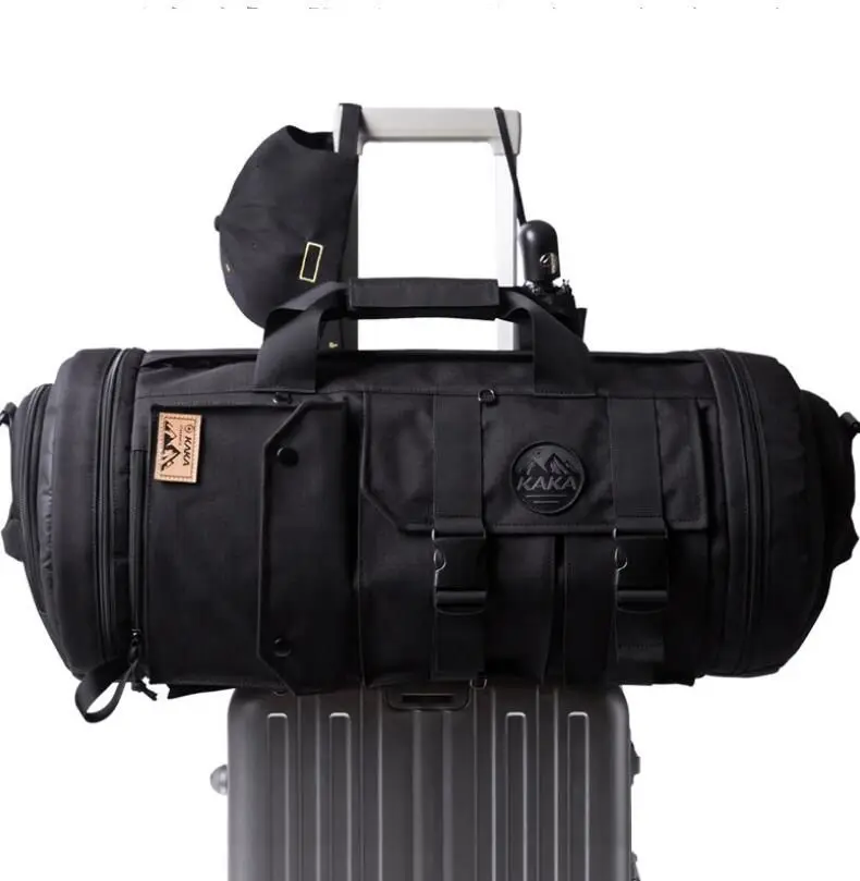 Kaka 45l grande capacidade dos homens sacos de viagem multifuncional saco à prova dwaterproof água viagem bagagem bolsa mochila dos homens uso deveria bolsa ombro