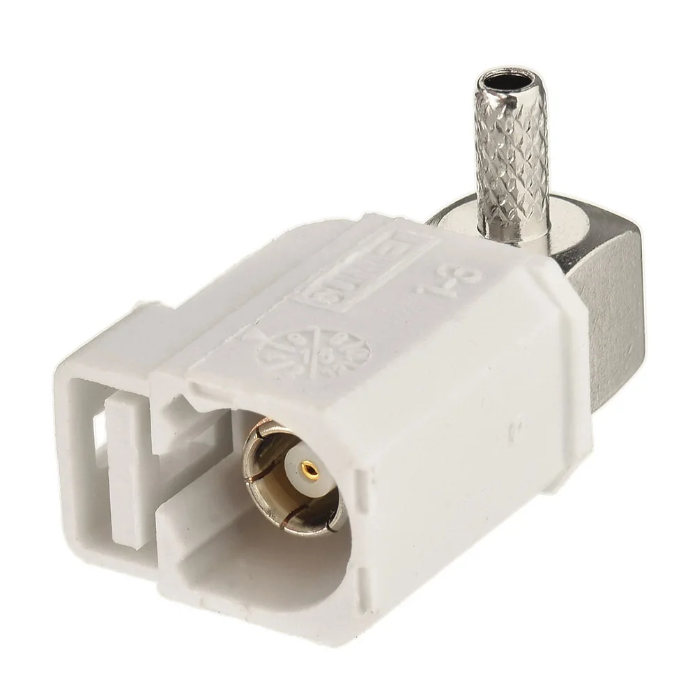 Superbat Fakra B White/9001 Female Right Angle Radio with Phantom Crimp RF Coaxial Connector for Cable RG316 RG174 LMR100