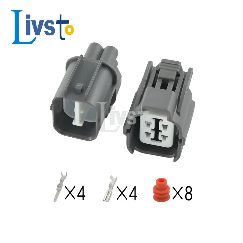 5 Sets 4 Pin Auto Electrical Wire Connector Light Lamp Motor Female Male Plug for Honda B-Series O2 Sensor 6181-0073 6189-0132