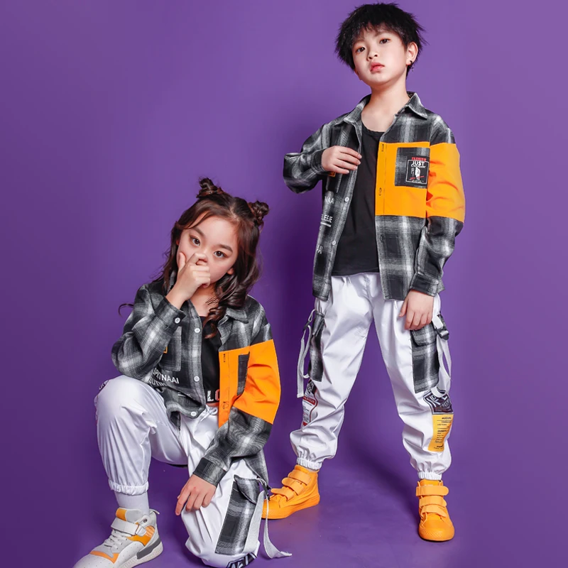 Kids Ballroom Hip Hop outfits Jacket Casual Pants dancing clothing Girl Boys carnival Jazz Dance Costume Clothes Stage Wear