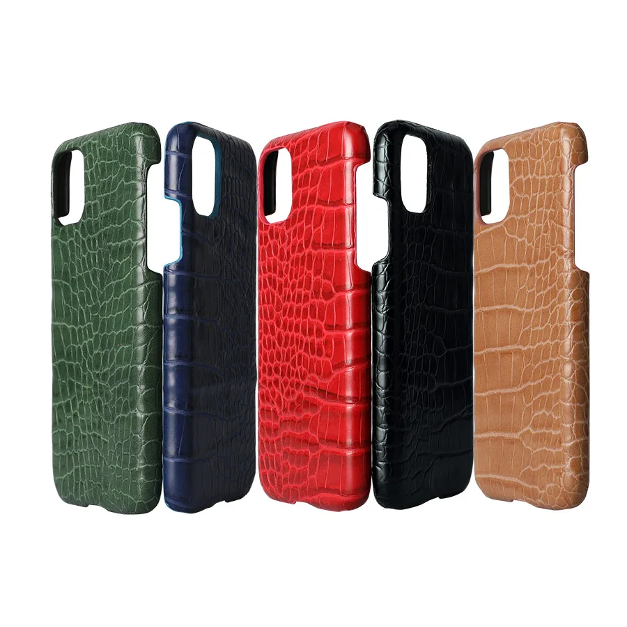 Andmade-leather case for iPhone 7, 8 Plus, XS, 11, 12 mini, 13 Pro Max, XR, se 2020, classic crocodile pattern