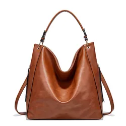 Women's shoulder bag Large capacity brand design ladies Bucket handbags PU Leather Big Tote Bags female messenger Bag brown bols