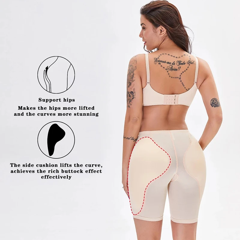 Booty Gains Butt Lifter Padded Panties Shapewear for Women Low Waist Hip Enhancer Shorts Cross-dresser Fake Ass Big Buttock Pads