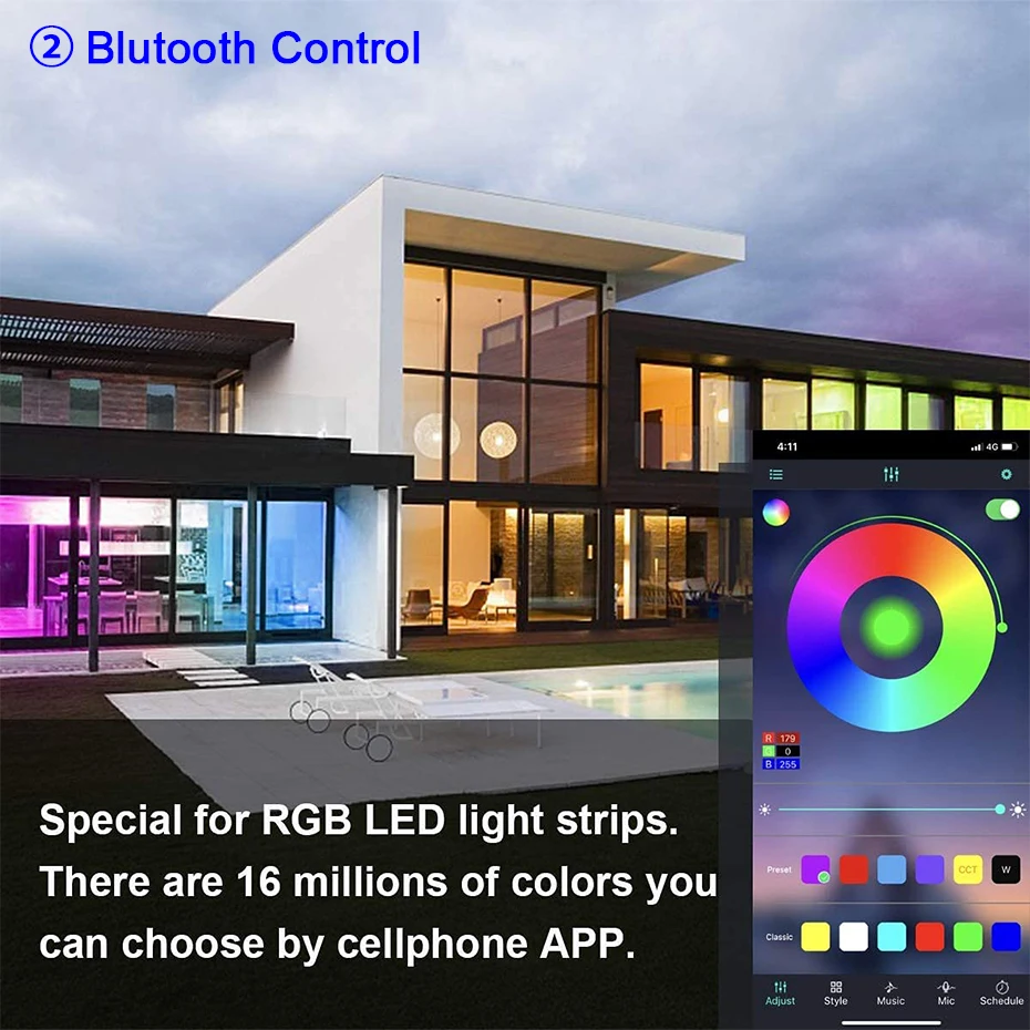 Tuya WiFi RGB Controller 4 Pin Smart Led Strip Light Contoller 5-24V IR Remote Bluetooth Control Work with Alexa Echo Google