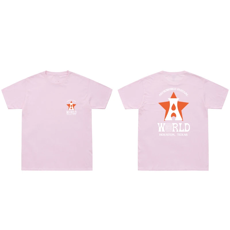 New Arrivals Cactus Jack ASTROWORLD T Shirt Men Women HOUSTON LIVE Print T-Shirts Hip Hop Short Sleeves Swag Tops