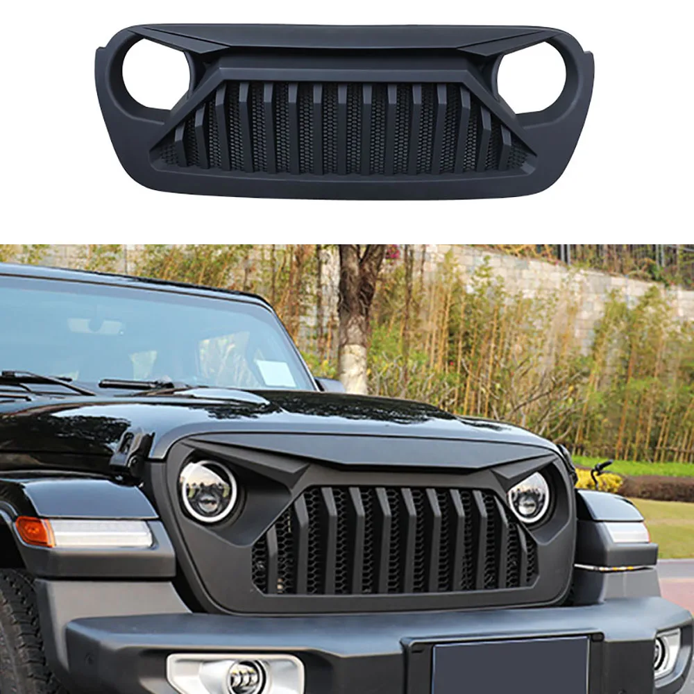 

Решетка переднего бампера, модифицированная решетка радиатора, прямая замена деталей для автозапчастей Jeep Wrangler 2018 2019 2020