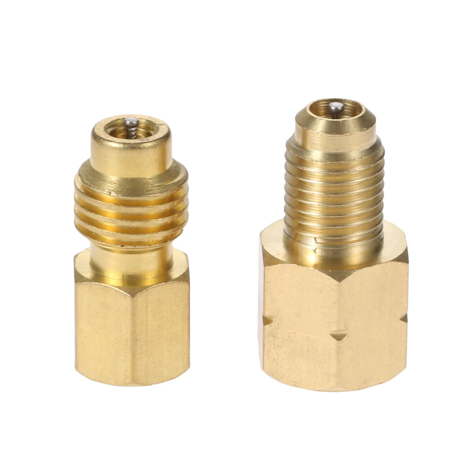 Yetaha R1234yf Hose Adapter 1/2'' ACME LH Left Hand 1/4'' SAE Female FL Brass Valve Core Car Air Conditioning Tools Fitting