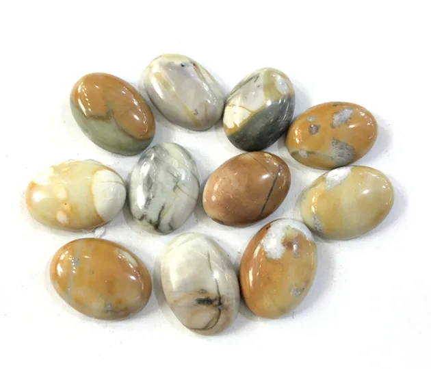 Natural Picasso Jasper Cabochon Wholesale Gemstone Beads CAB Ring Face 13x18mm Oval Cabochon 10pcs/lot