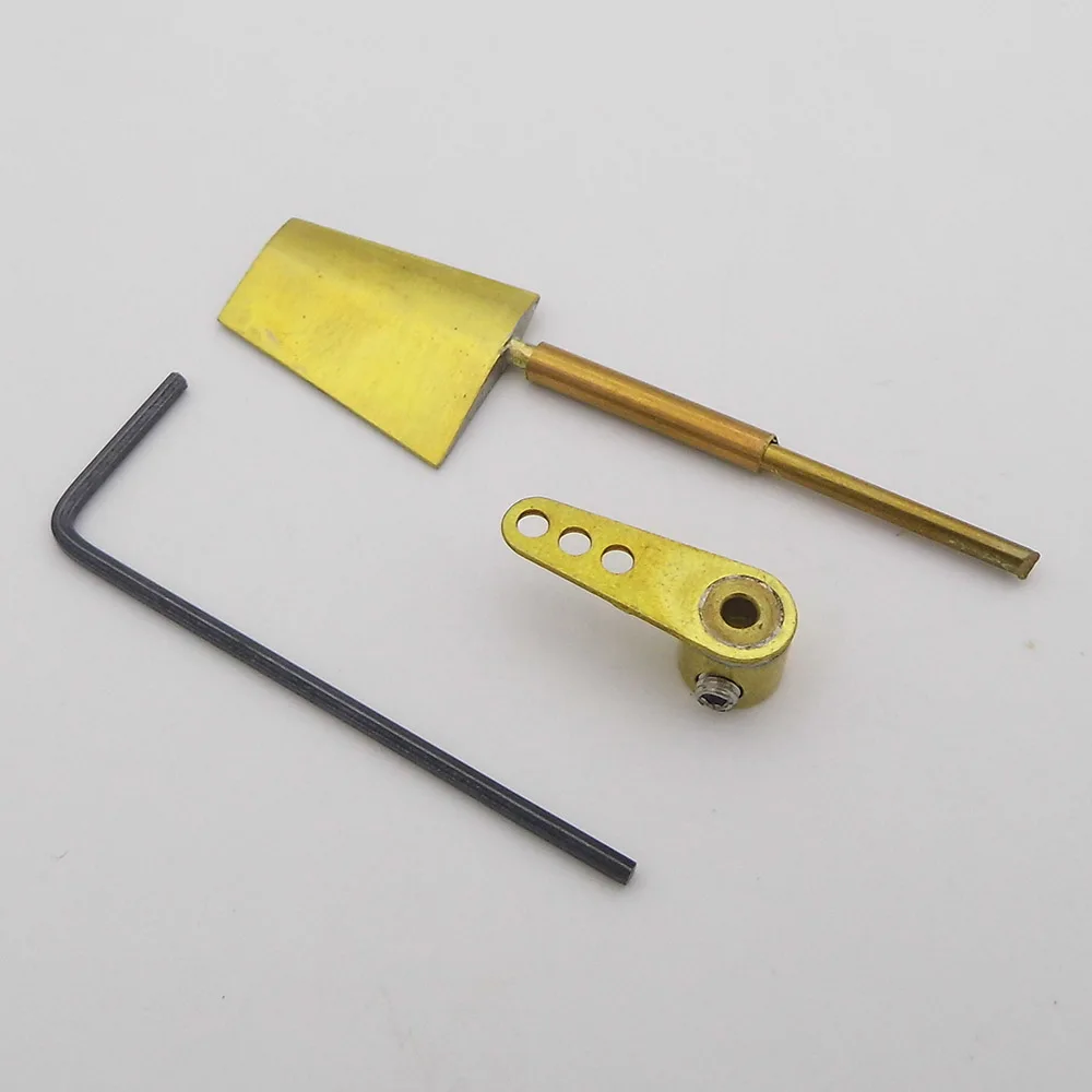 1PC RC Boat Rudder Copper Submerged Steering Rudder Servo Arm for RC Boat Marine 1/200 1/350 Battleship Frigate Model