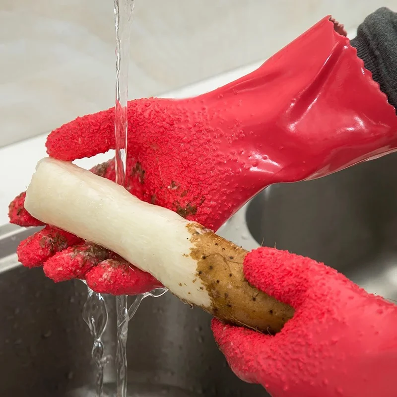 Luvas de batata descascadas cozinha legumes raspagem luvas de limpeza de escama de peixe antiderrapante luvas de silicone acessórios de ferramentas de cozinha