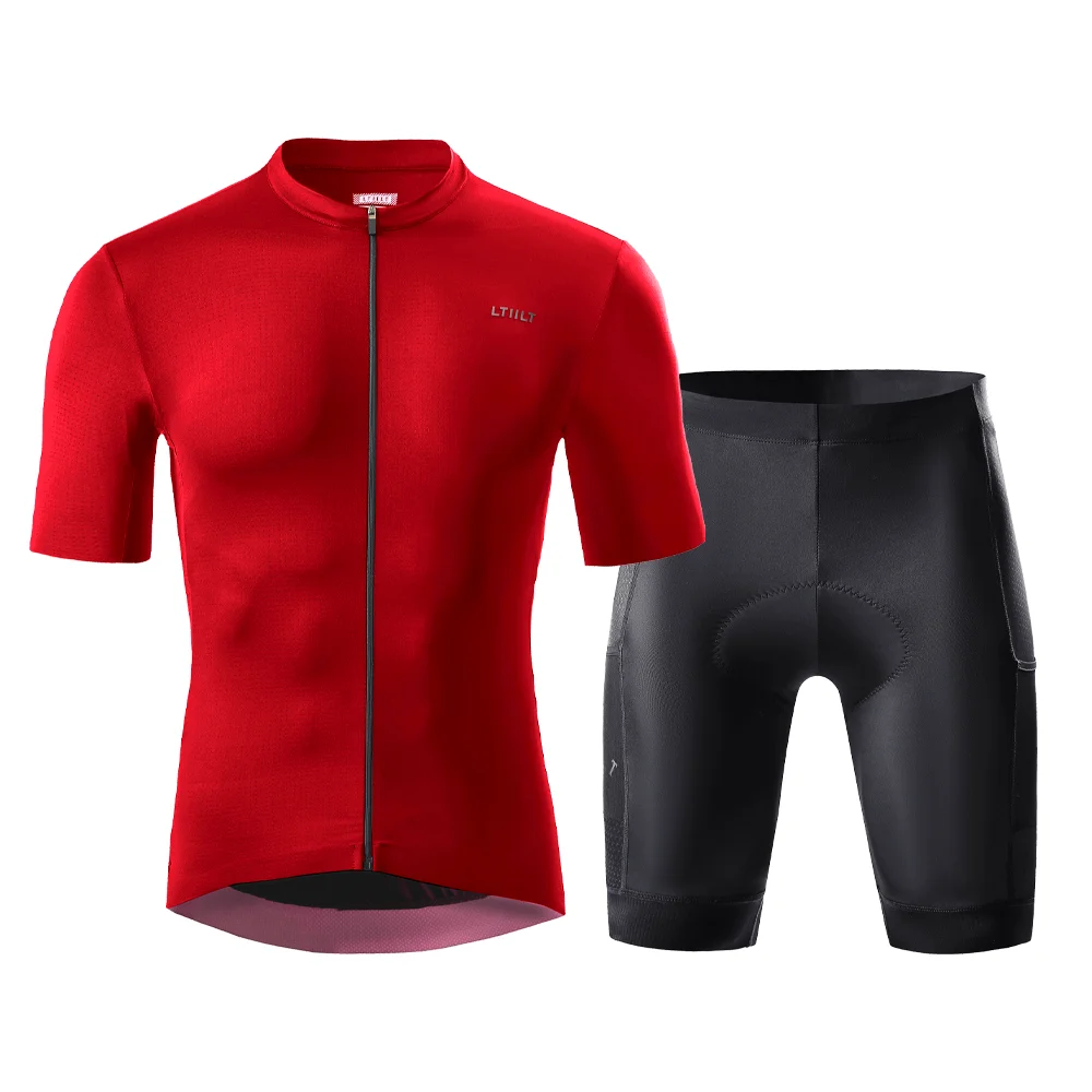 

LTIILT Summer Cycling Jersey Set Men Team Clothing MTB Bicycle Short Sleeve Clothing Set Breathable Quick Dry Race Uniform