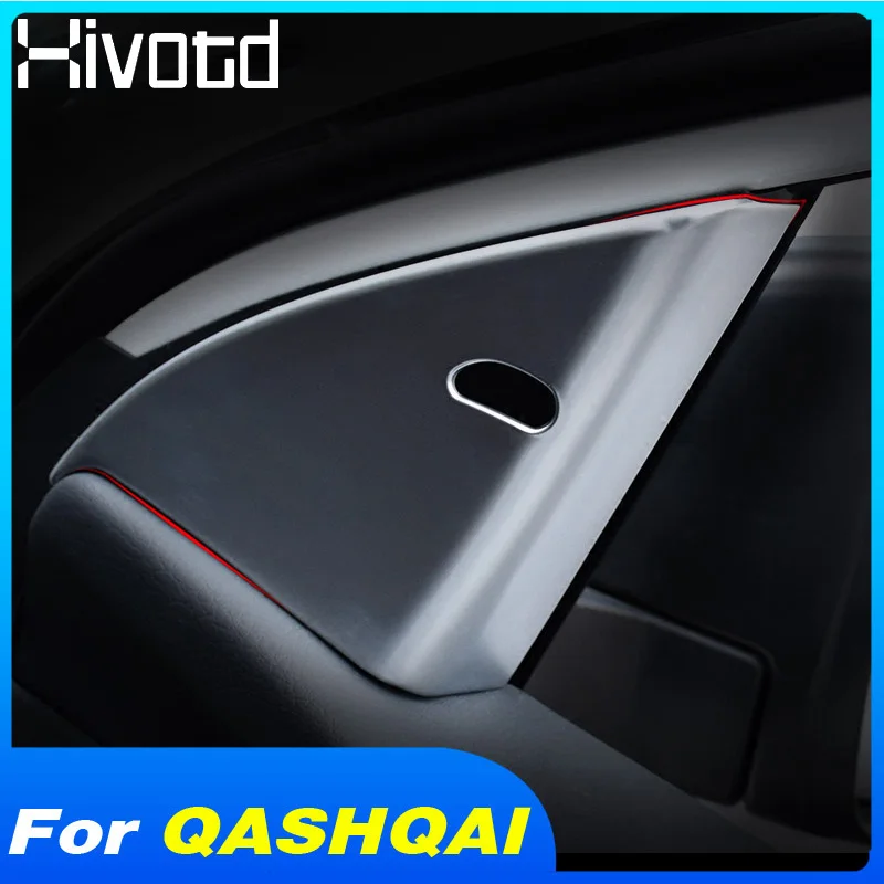 Hivotd For Nissan Qashqai j11 Dualis 2019 Car Front Door Window Inner Triangle A Colum Stickers Trim Interior Moulding Accessory