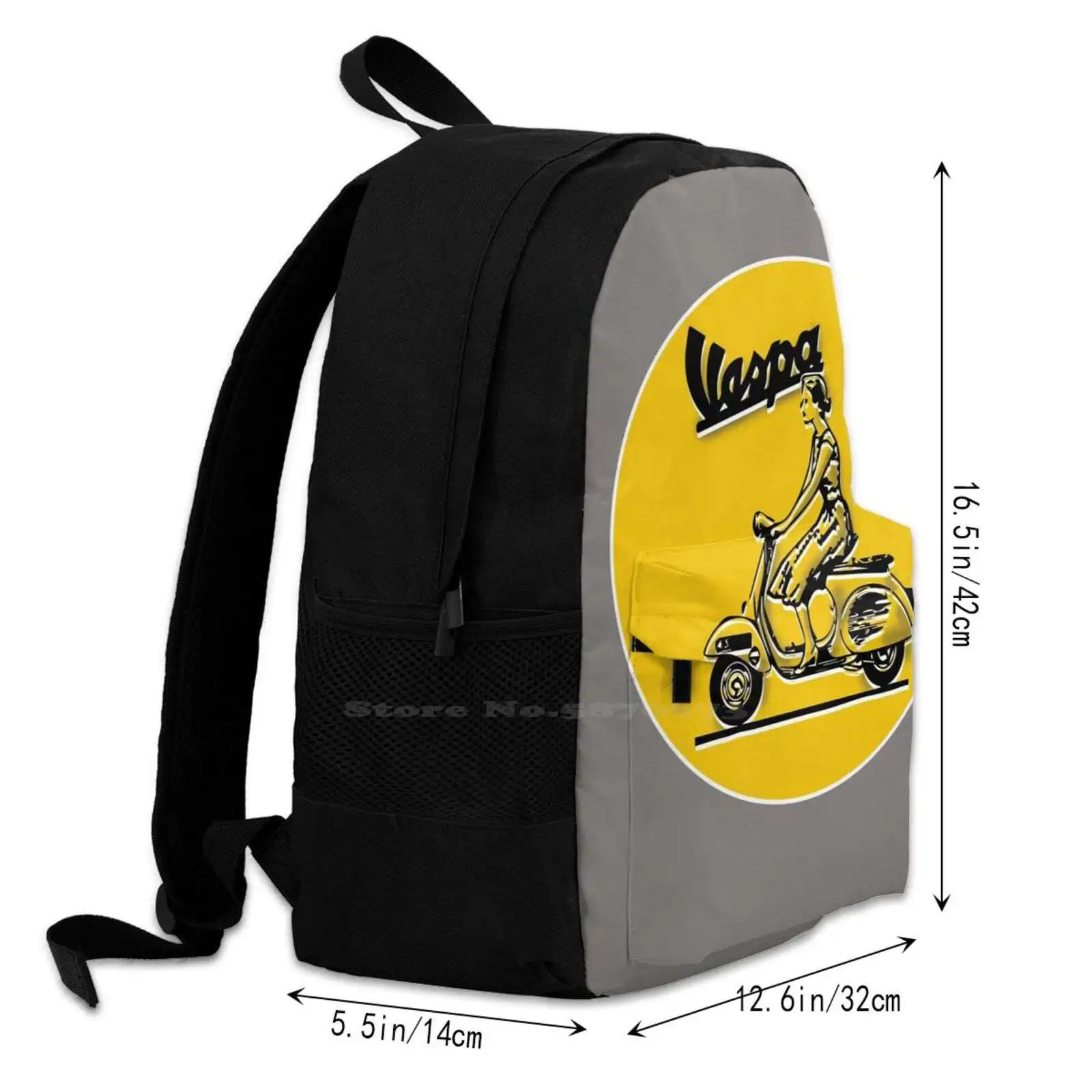 Large Capacity Fashion Backpack Laptop Travel Bags Scooter Motor Scooter Italian Italy Europe Mod Lambretta