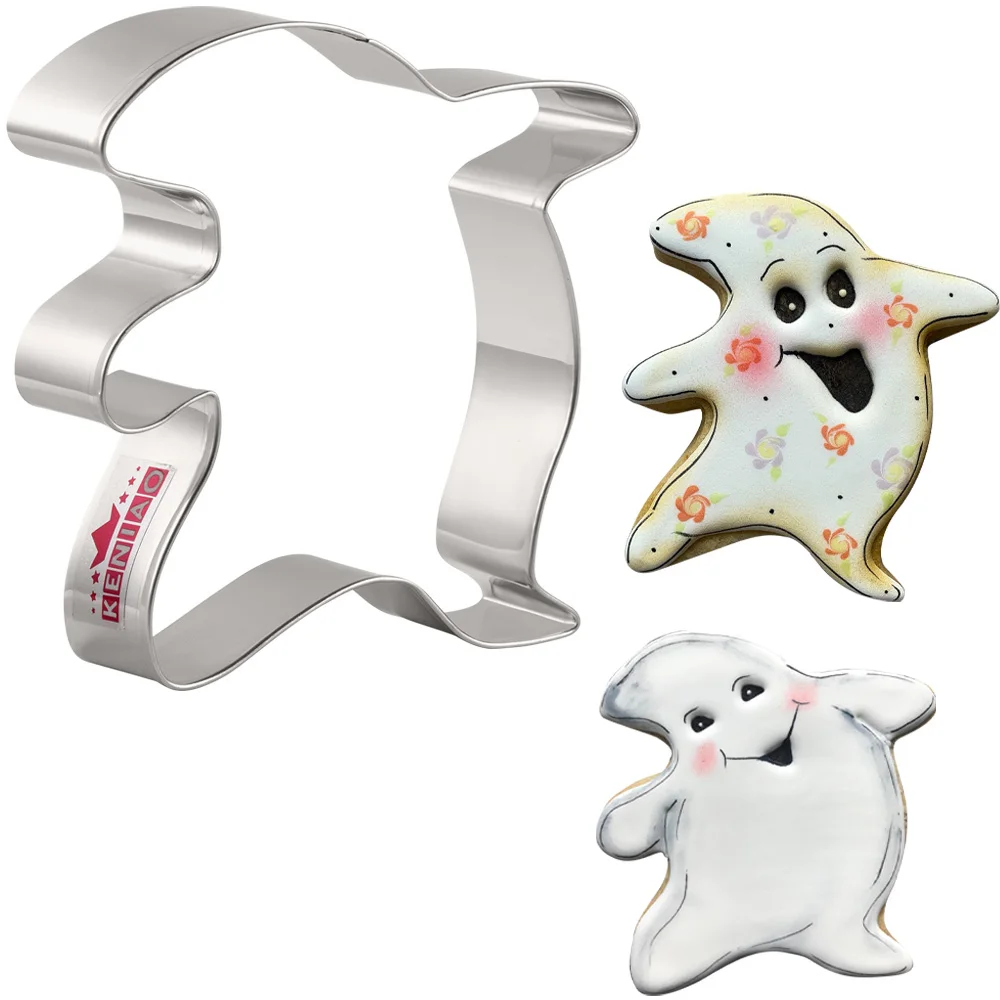 KENIAO Halloween Ghost Cookie Cutter - 9.3 X 9.2 CM Biscuit Fondant Bread Sandwich Mold - Stainless Steel - by Janka