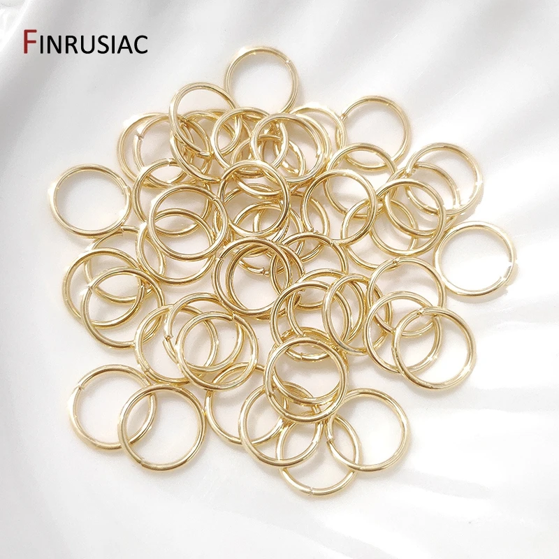 Wholesale DIY Jewellery Supplies Open Jump Rings 18k Real Gold Plated Copper Metal Connector Ring for Jewelry Making