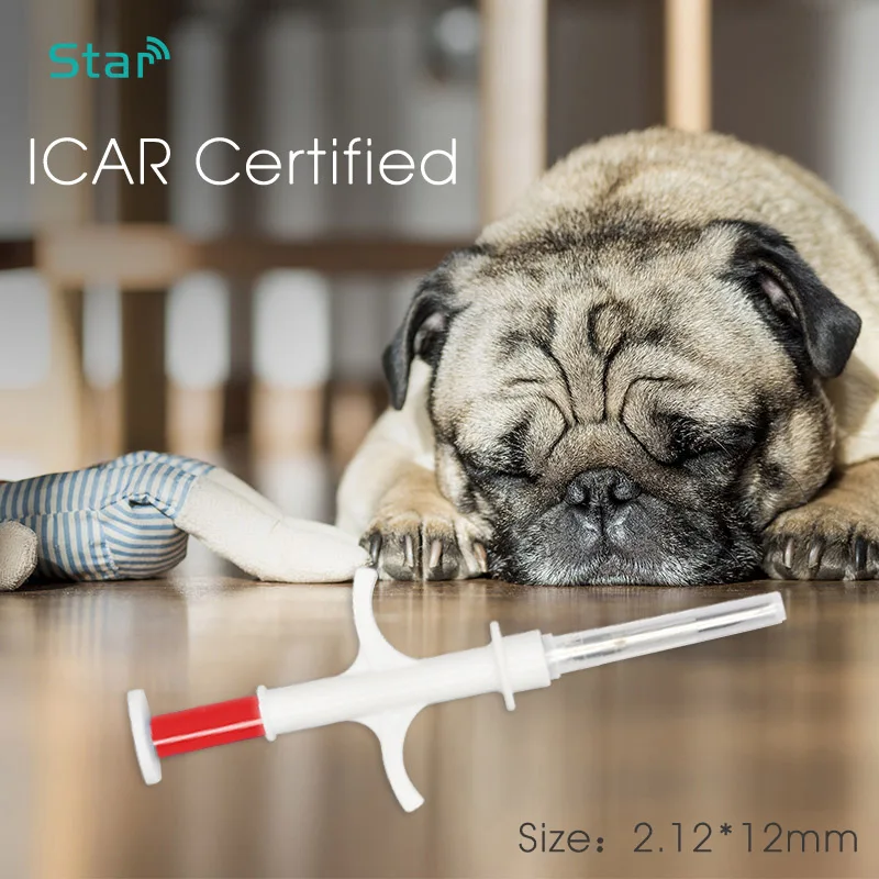 40 chiếc ISO11784 FDX-B tiêu chuẩn Vật vi mạch RFID ống tiêm 2.12*12mm Chó chip 134.2KHz cho thú cưng kim phun vô trùng mèo con cừu ống tiêm