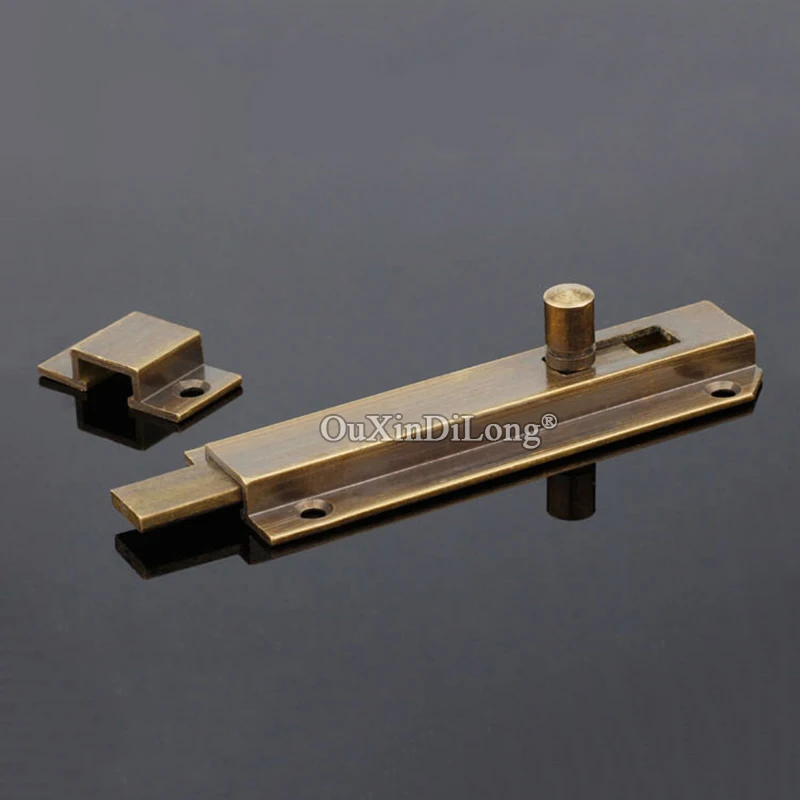 

Ретро Винтаж 2 шт., дверные болты из чистой латуни, рычаг Action Flush, скользящий замок, защелка, защелка для ворот, болты замка, латунь/бронза