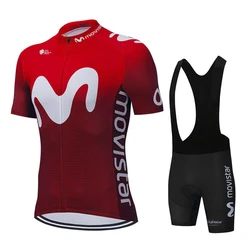 New Movistar Cycling Jersey Short Sleeve 2025 Team Men Bike Bib Shorts Clothes Maillot Cycling Sets MTB Clothing Ropa Ciclismo
