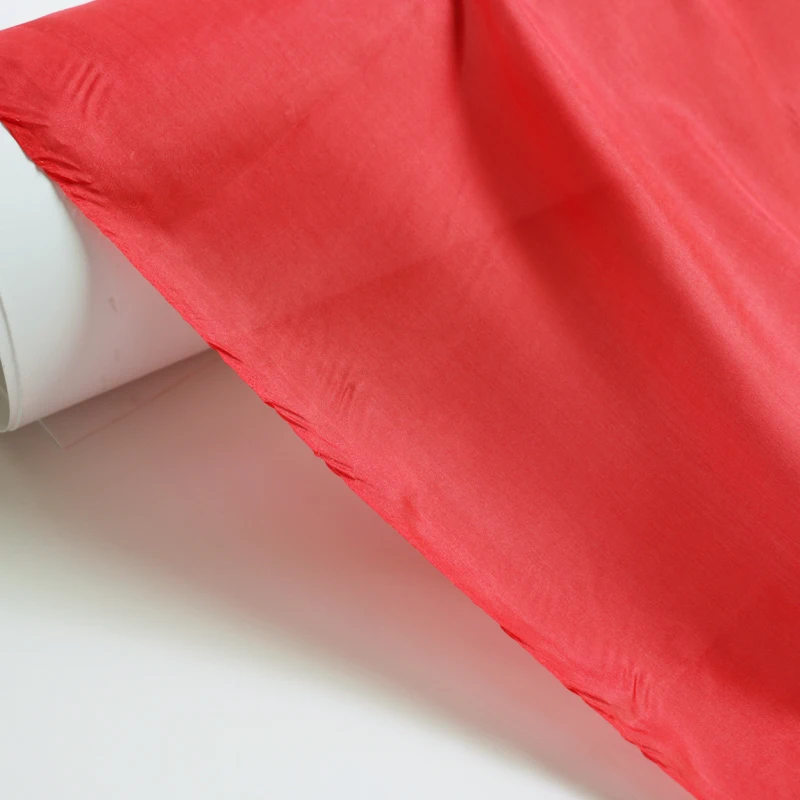 100 cm * 90 cm telas transparentes de gasa de seda roja súper fina Ponge de seda para boda 5 momme