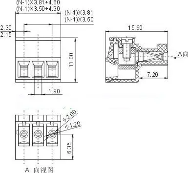 Free shipping 10PCS/LOT 15EDGK 3.5mmPitch plug in terminals TJ3.5 MC1.5 EC350V green connector 2 3 4 5 6 7 8 9 10