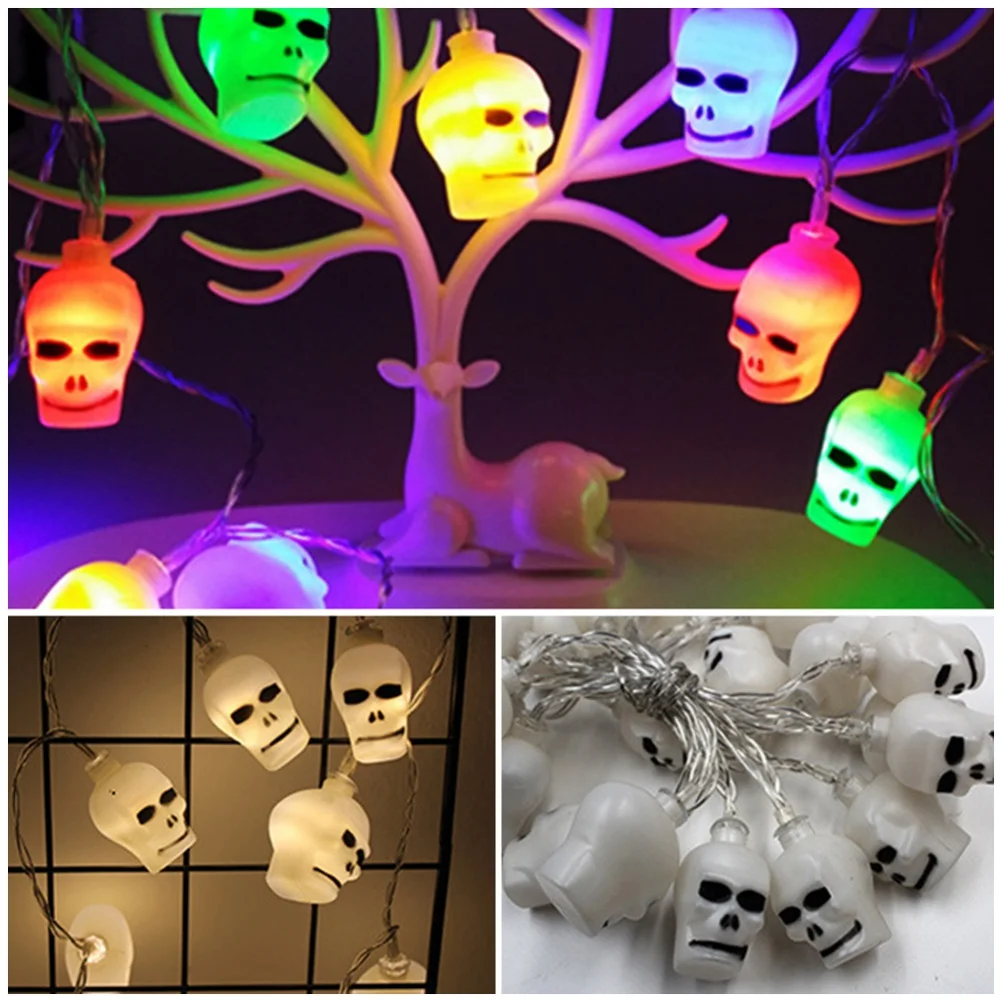 20 LED Halloween Light Lamp Pumpkin Eyeball Ghost Skull String Lights Home Garden Party Outdoor Halloween Ornament Home Decor