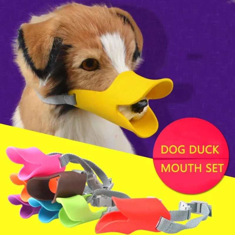 Anti-bite Masks Duck Mouth Mask Pets Accessories 1 Pc Dog Products Dog Muzzle Non-toxic Silicone Multifunction duck dog mask