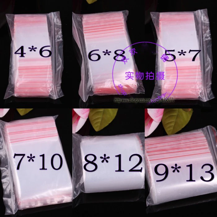 Мини 5c Plasti Zip lock Сумка для упаковки ювелирных изделий Подарочная сумка PE Сумка на молнии Сумка для упаковки ювелирных изделий с 4x6 5x7 6x6 7x10 8x12 x 9x13