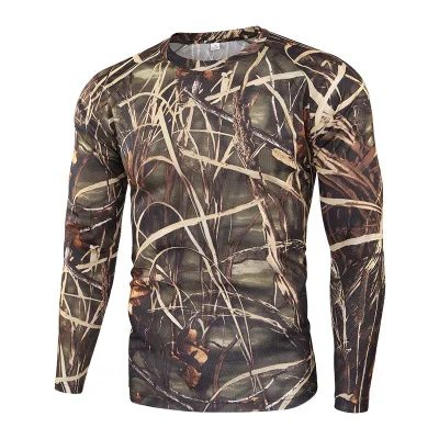 Brand Clothing New Autumn Spring Men Long Sleeve Tactical Camouflage T-shirt camisa masculina Quick Dry Hunting shirt